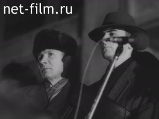 Footage A rally in Moscow on December 17. (1991)