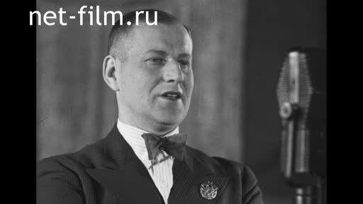 Footage Speech of people's artist of the Republic of M. D. Mikhailov. (1942)