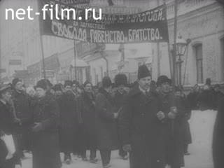 Footage February 1917 in Petrograd and Moscow. (1917)