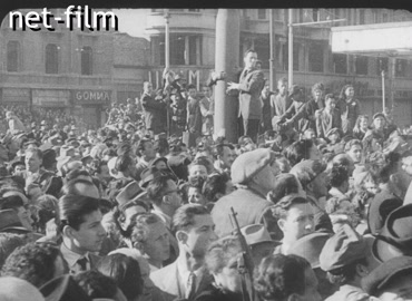 Footage Italian partisans in liberated Milan. (1945)