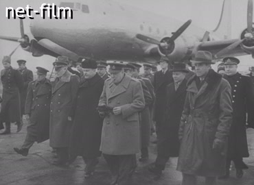 Footage Arrival of the participants of the Yalta Conference. (1945)