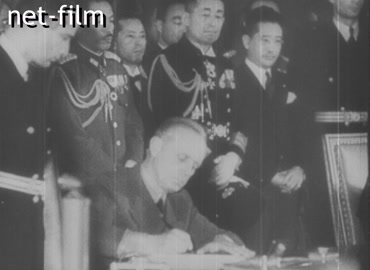 Footage Signing of the Berlin Pact. (1940)