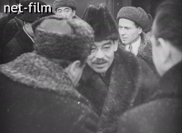 Footage Arrival of Japanese Foreign Minister Matsuoka in Moscow. (1941)