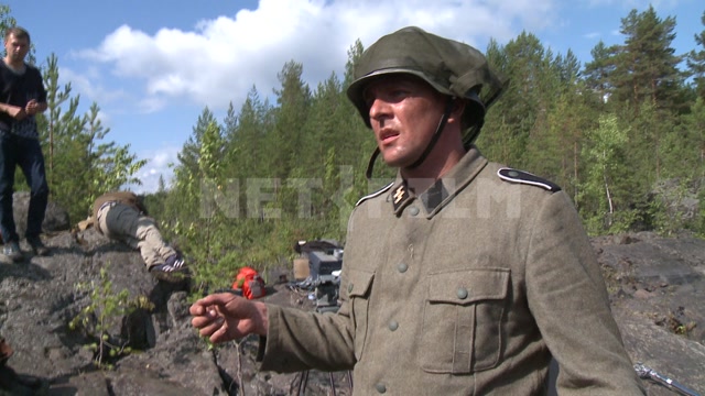 "А зори здесь тихие..." - съемки фильма в Карелии, съемочная группа на площадке, в кадре