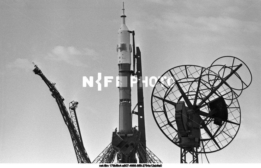 Preparations for the launch of the Soyuz T-13 spacecraft at the Baikonur Cosmodrome