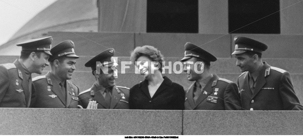 Митинг, посвященный космическому полету В.В. Терешковой и В.Ф. Быковского, в Москве