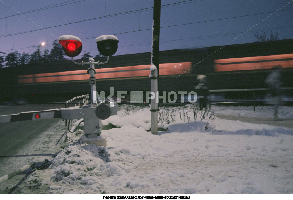 Железнодорожный переезд в Московской области
