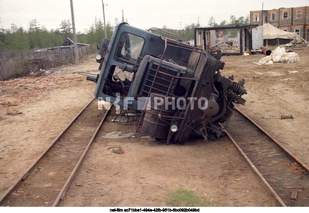 The aftermath of the earthquake in the village of Neftegorsk on Sakhalin