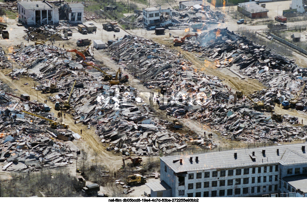 Consequences of the earthquake in the village of Neftegorsk