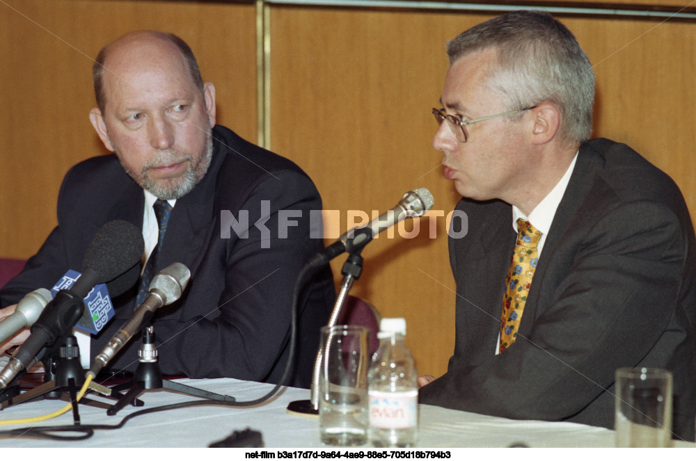 Press conference of NTV television company in Moscow
