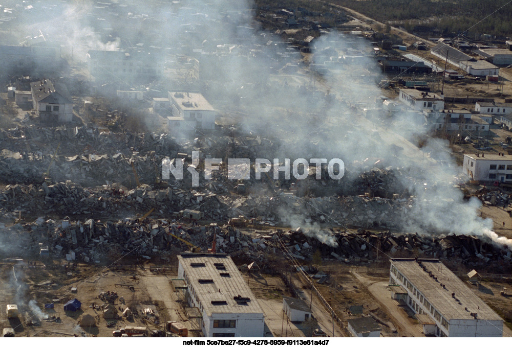 Consequences of the earthquake in the village of Neftegorsk
