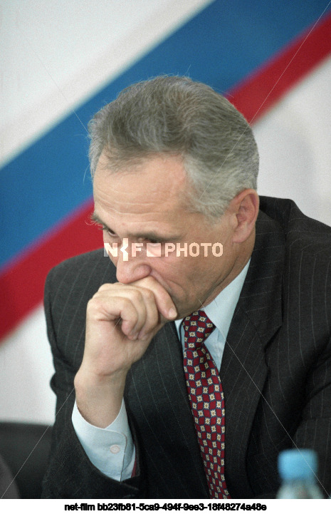 Пресс-конференция в Москве, посвященная смене руководства "Росвооружения"