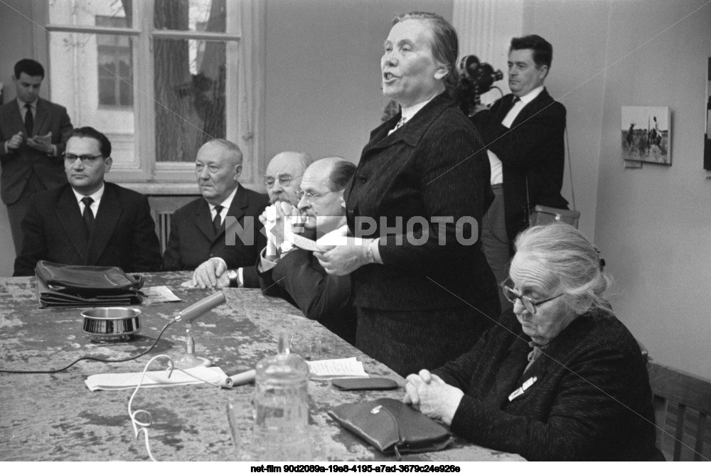 Press conference of participants of the 1917 revolution in Moscow