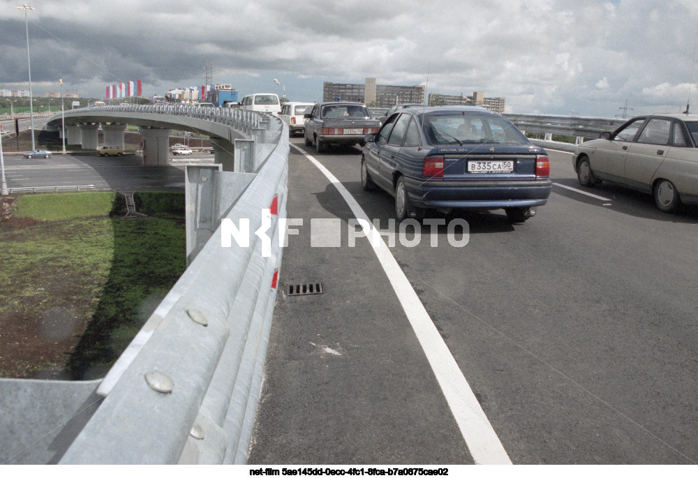Открытие трехуровневой дорожной развязки в Москве