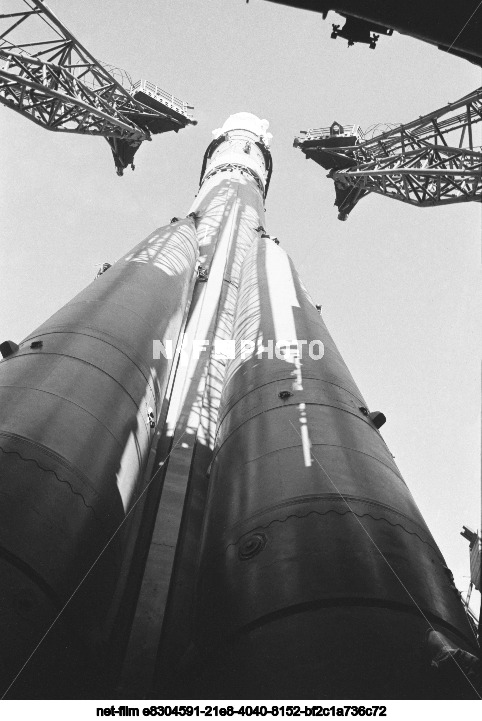 Preparations for the launch of the Soyuz-31 spacecraft at the Baikonur Cosmodrome