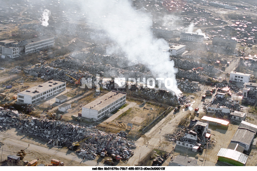 Consequences of the earthquake in the village of Neftegorsk