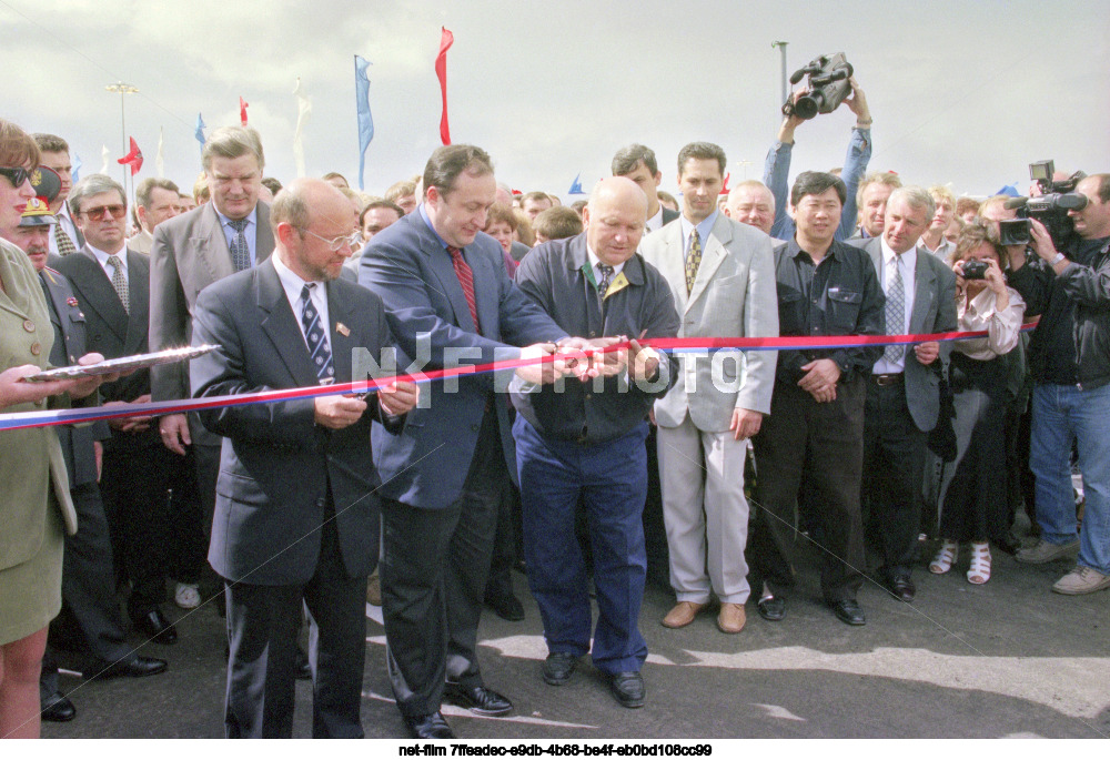 Открытие трехуровневой дорожной развязки в Москве