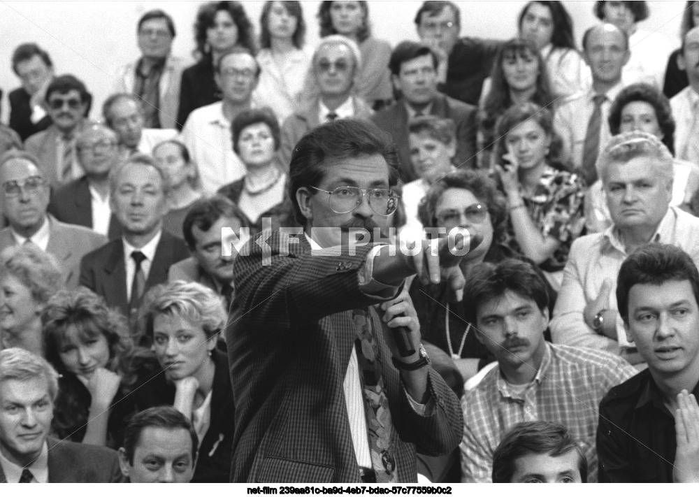 Filming of the TV show "Tema" in Moscow