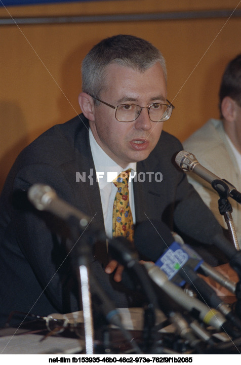 Press conference of NTV television company in Moscow