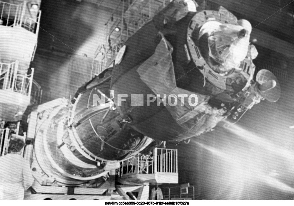 Preparations for the launch of the Soyuz-25 spacecraft at the Baikonur Cosmodrome