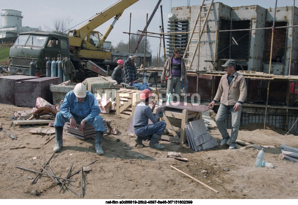 Строительство станции "Парк Победы" Московского метрополитена
