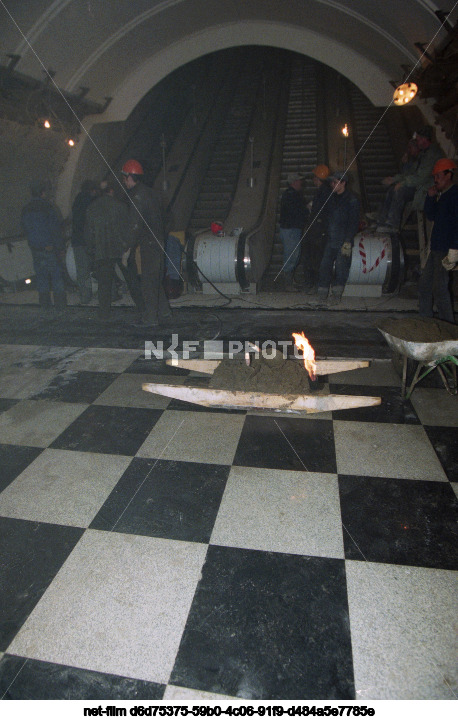 Строительство станции "Парк Победы" Московского метрополитена
