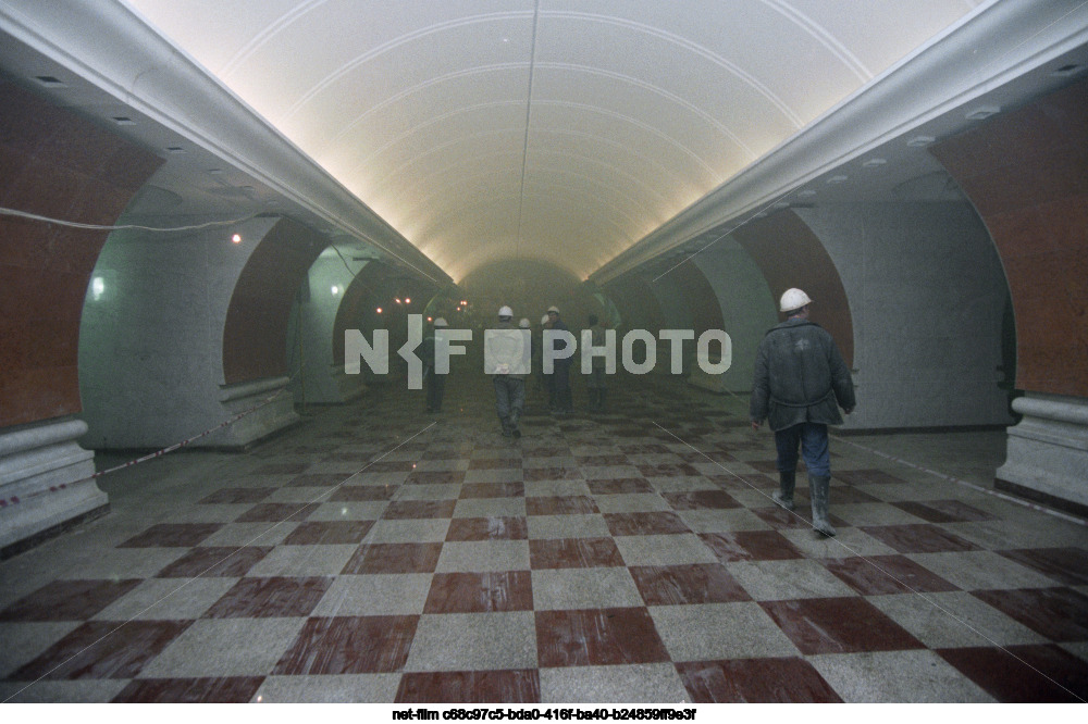 Строительство станции "Парк Победы" Московского метрополитена