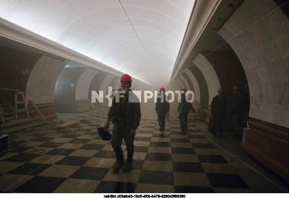 Строительство станции "Парк Победы" Московского метрополитена