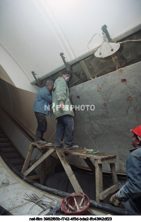 Строительство станции "Парк Победы" Московского метрополитена