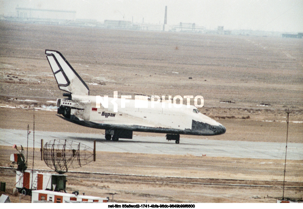 Landing of the reusable orbital spacecraft Buran at Baikonur