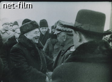 Footage Polish Generals Sikorski and Anders in Moscow. (1941)
