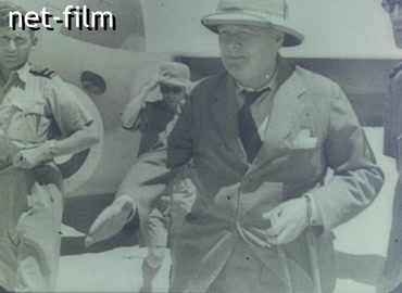 Footage W. Churchill in North Africa. (1943)