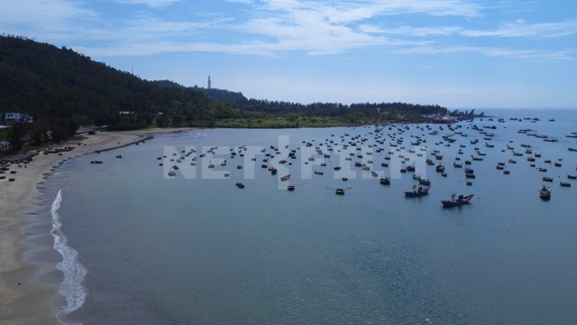 Аэросъемка рыбацкой набережной в Дананге