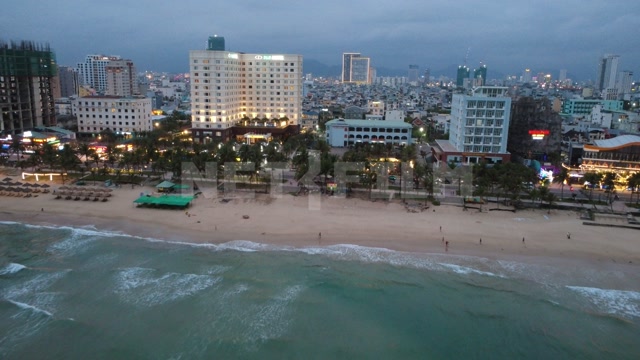 Аэросъемка пляжа My Khe в городе Дананг