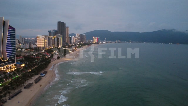 Аэросъемка пляжа My Khe в городе Дананг