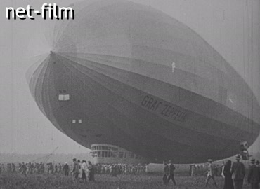 Кинохроника Дирижабль "Граф Цеппелин" во время кругосветного полета. (1929)