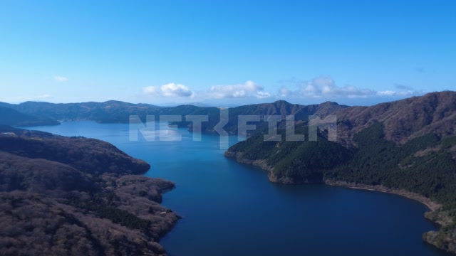 Аэросъемка с коптера в регионе Хаконе озеро Аси