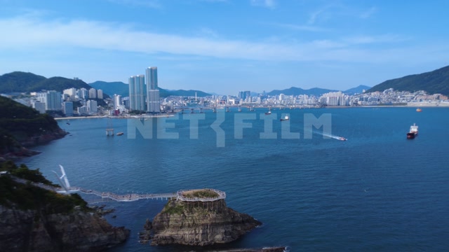 Аэросъемка пешеходного моста Сондо Йонгун в парке Сондо