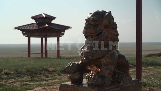 Kalmykia, steppe, natural monument "Lonely Poplar with Cascade of Springs." Pictured is a