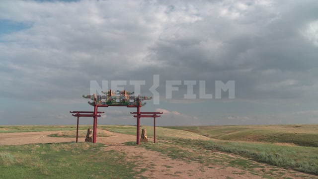 Kalmykia, steppe, natural monument "Lonely Poplar with a Cascade of Springs"