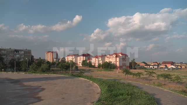 Kalmykia, Elista, residential area, panorama of E. Neizvestny's monument "Exodus and
