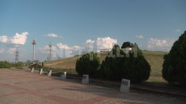 Kalmykia, Elista, memorial complex, on the hill is a monument by E. Neizvestny, "Exodus and