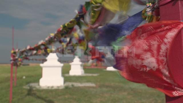 Kalmykia, steppe, natural monument "Lonely Poplar with Cascade of Springs." Colorful