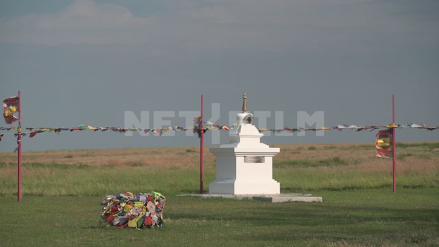Kalmykia, steppe, wind, natural monument "Lonely Poplar with a Cascade of Springs,"