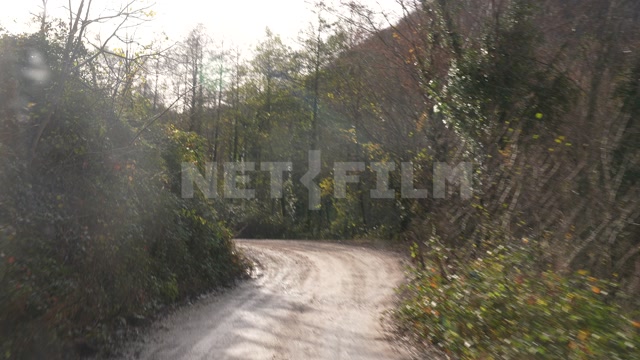 Абхазия, осень, природа, горы, проезд по горной дороге, серпантину