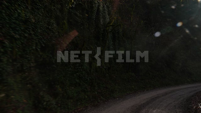 Абхазия, осень, день. Горы, горная дорога, серпантин