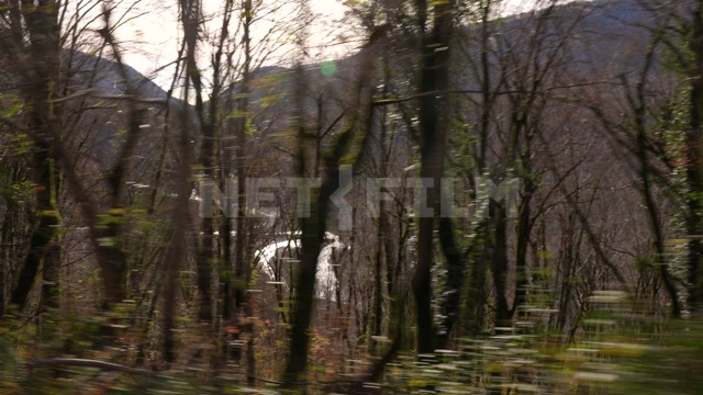 Абхазия, осень, день. Проезд по горной дороге