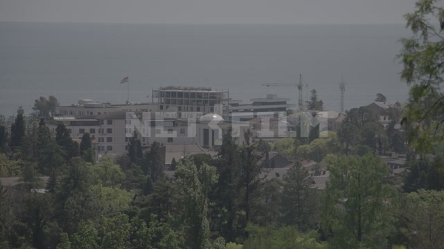 Абхазия, Сухум, лето, день. Море, порт, морской вокзал