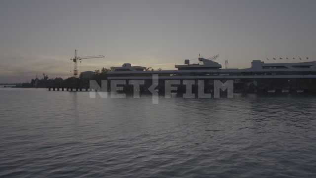 Abkhazia, Sukhum, evening, sea, port, embankment