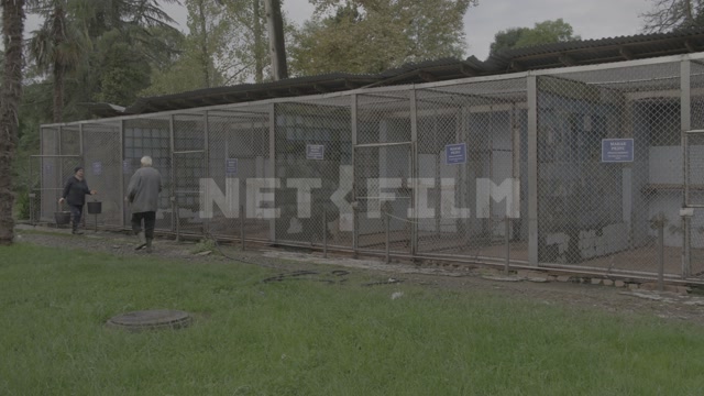 Abkhazia, Sukhum, monkey nursery, enclosures, cages with monkeys